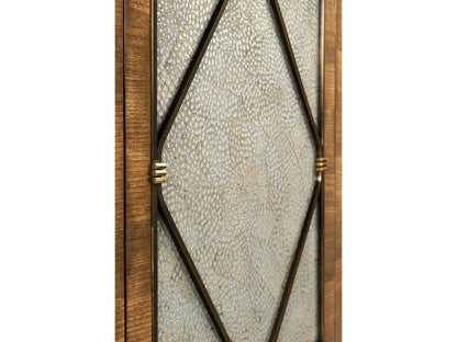 Toulouse Walnut Wood Media Console with Duck Eggshell Inlay
