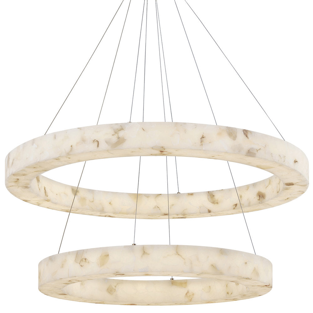 LumenAria LED 2-Tier Alabaster Rocks Ring Pendant