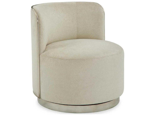 Bangle Cream Fabric Swivel Accent Chair