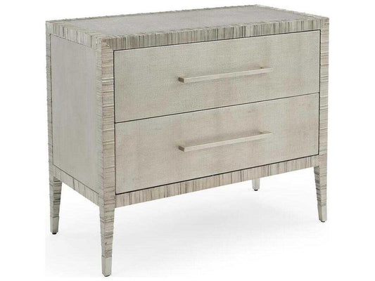 Carraway 2-Drawer Silver Nightstand