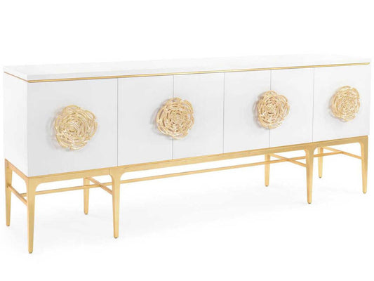 Mark McDowell Moder 84 Inch Ash Wood Sideboard in Beluga Gold