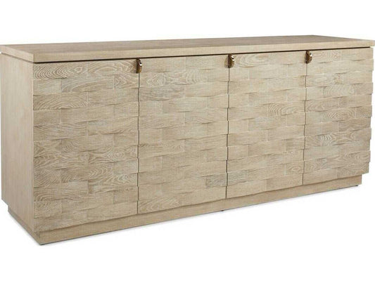Tessere 84 Inch Limed Oak Wood Sideboard with Weave Pattern