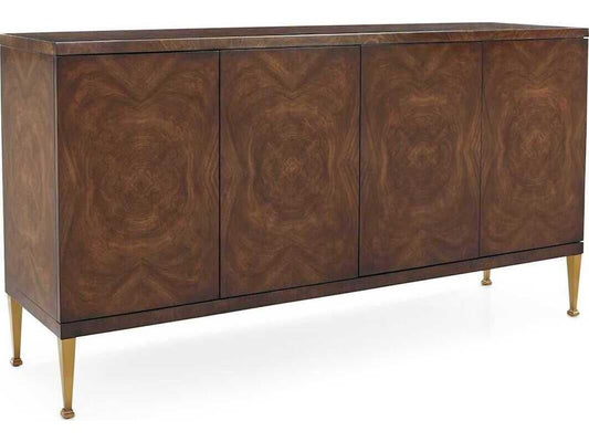Bosco 72-Inch Four-Door Wood Sideboard with Brass Legs