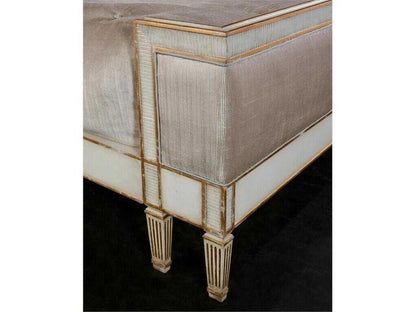 Vallejo King Platform Bed in Antique Beluga and Notre Dame Smoke Fabric