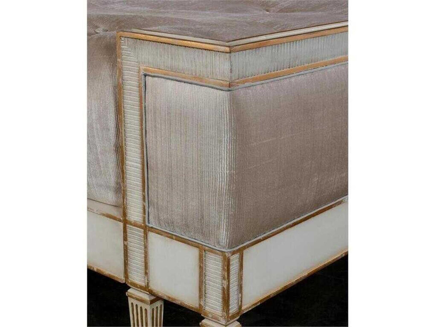 Vallejo King Platform Bed in Antique Beluga and Notre Dame Smoke Fabric