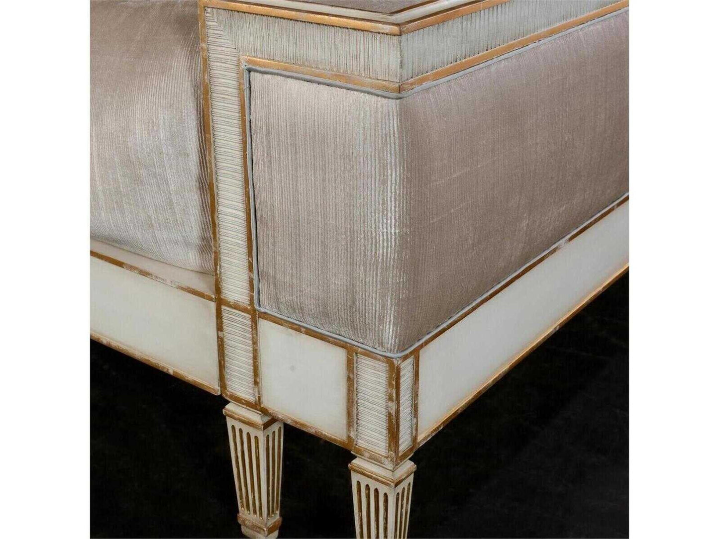 Vallejo King Platform Bed in Antique Beluga and Notre Dame Smoke Fabric