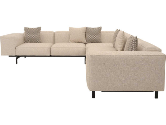 Largo 2-Piece 5-Seat Upholstered Sectional Sofa in Beige