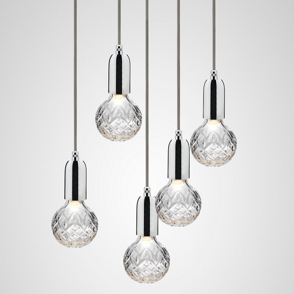 Crystal Bulb LED Multi-Light Pendant