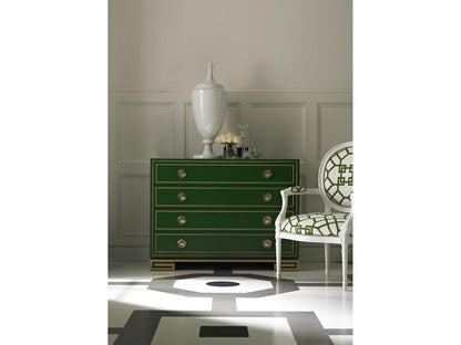 Karl 4-Drawer Dresser with Greek Key Accents in Custom Green Finish