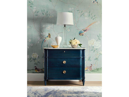 Vivienne Bow Front Nightstand with Marble Top