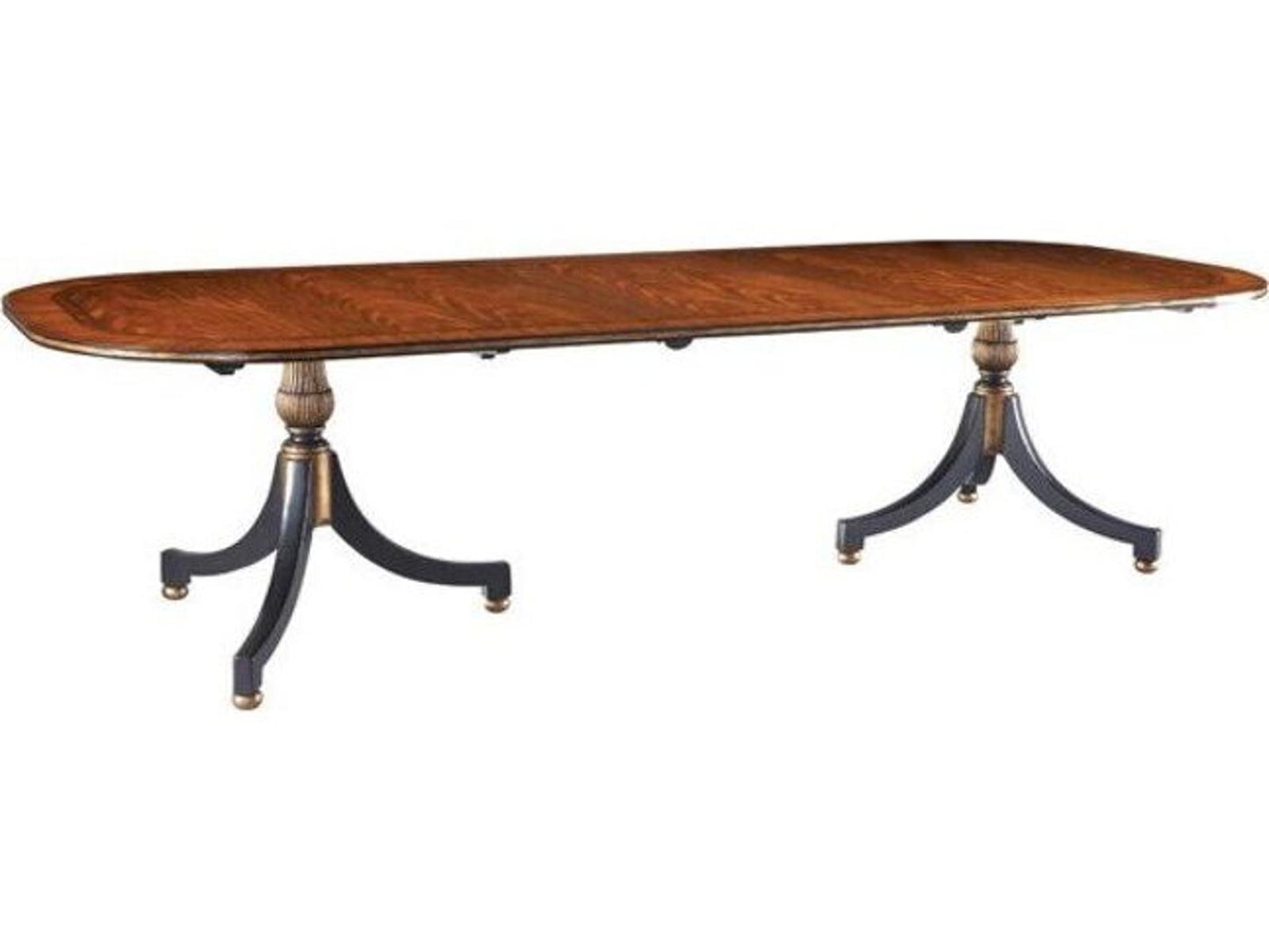 Classics Wessex Extendable Oval Dining Table in Swirl Mahogany and Rubbed Black