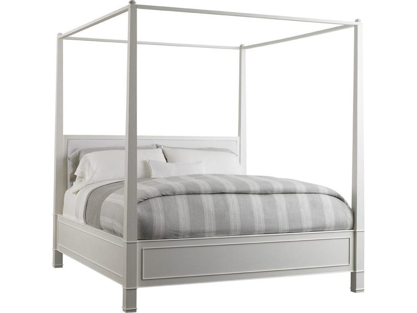 Andrea King Poster Bed in Sugar White Ash Wood with Removable Canopy
