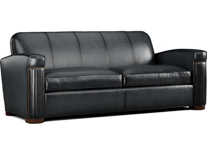 Jacques Leather Sofa with Nailhead Trim