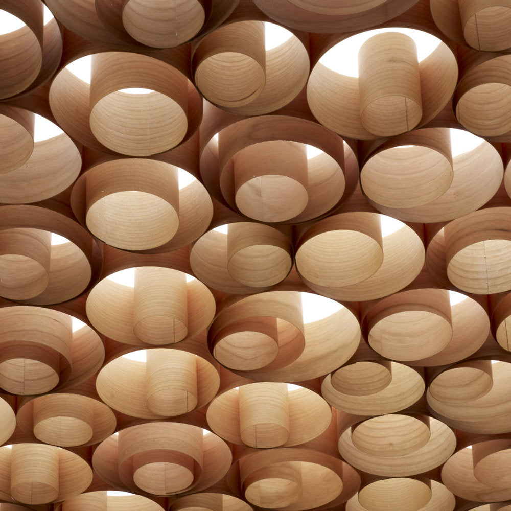 Spiro Solid Wood LED Drum Pendant