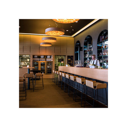Spiro Solid Wood LED Drum Pendant