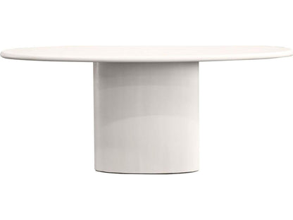 Tugg 87-Inch Oval Dining Table in Ivory Tusk Microskin