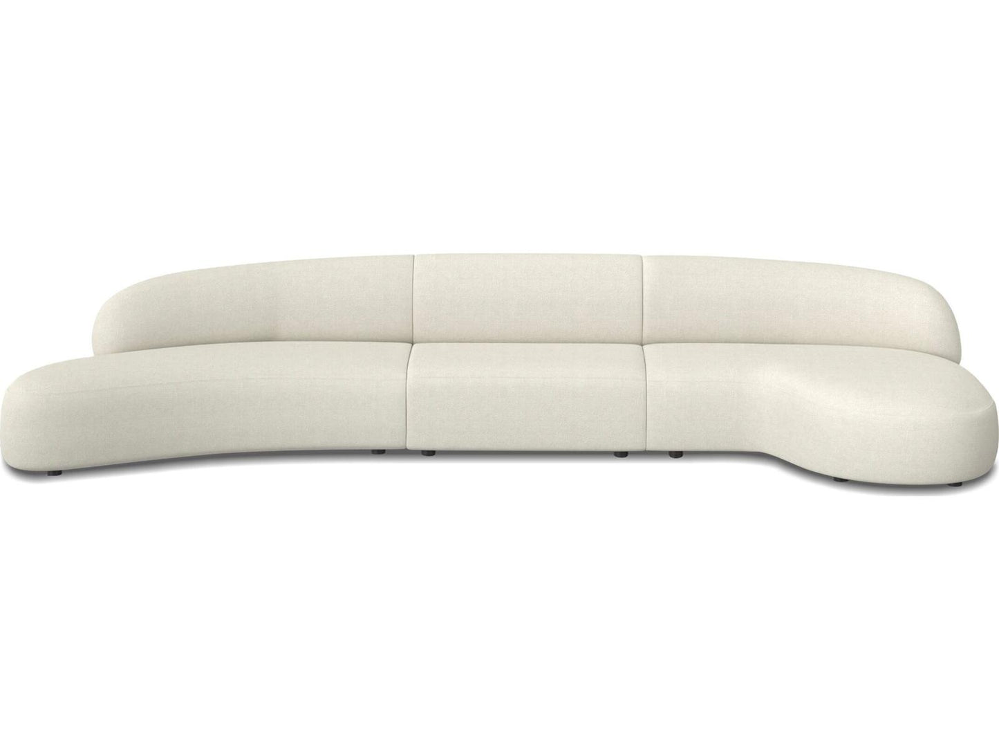 Moritz 3-Piece Sectional Sofa in Alabaster Tweed Fabric