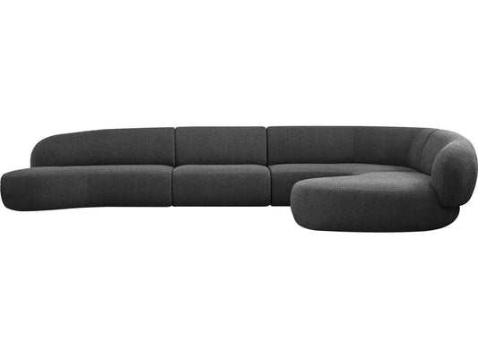 Moritz 4-Piece Upholstered Modular Sectional Sofa in Gray