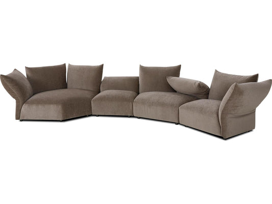 Tobago 4-Piece Modular Upholstered Sectional Sofa in Warm Taupe