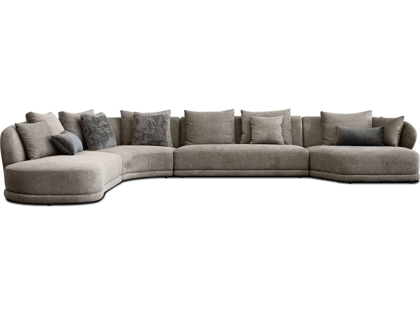 Voltaire 4-Piece Modular Upholstered Sectional Sofa in Brindle Brown