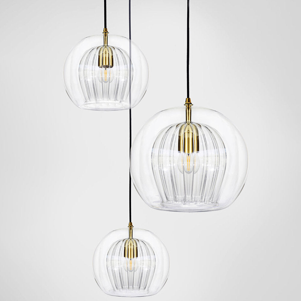 Pleated Crystal Multi-Light Pendant