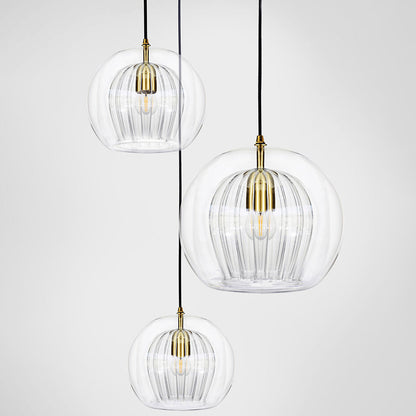 Pleated Crystal Multi-Light Pendant
