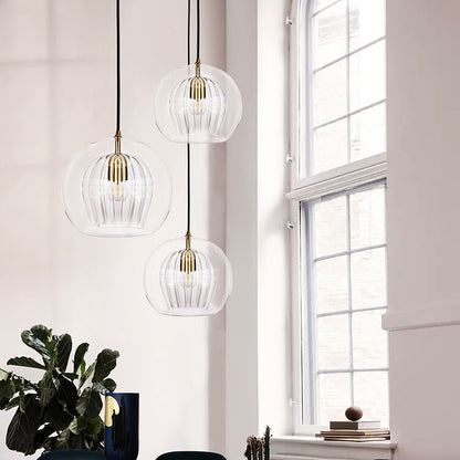 Pleated Crystal Multi-Light Pendant