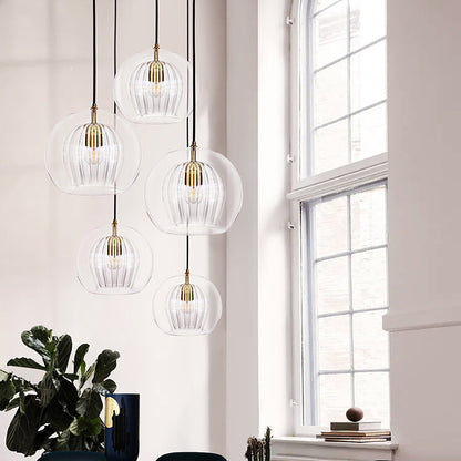 Pleated Crystal Multi-Light Pendant
