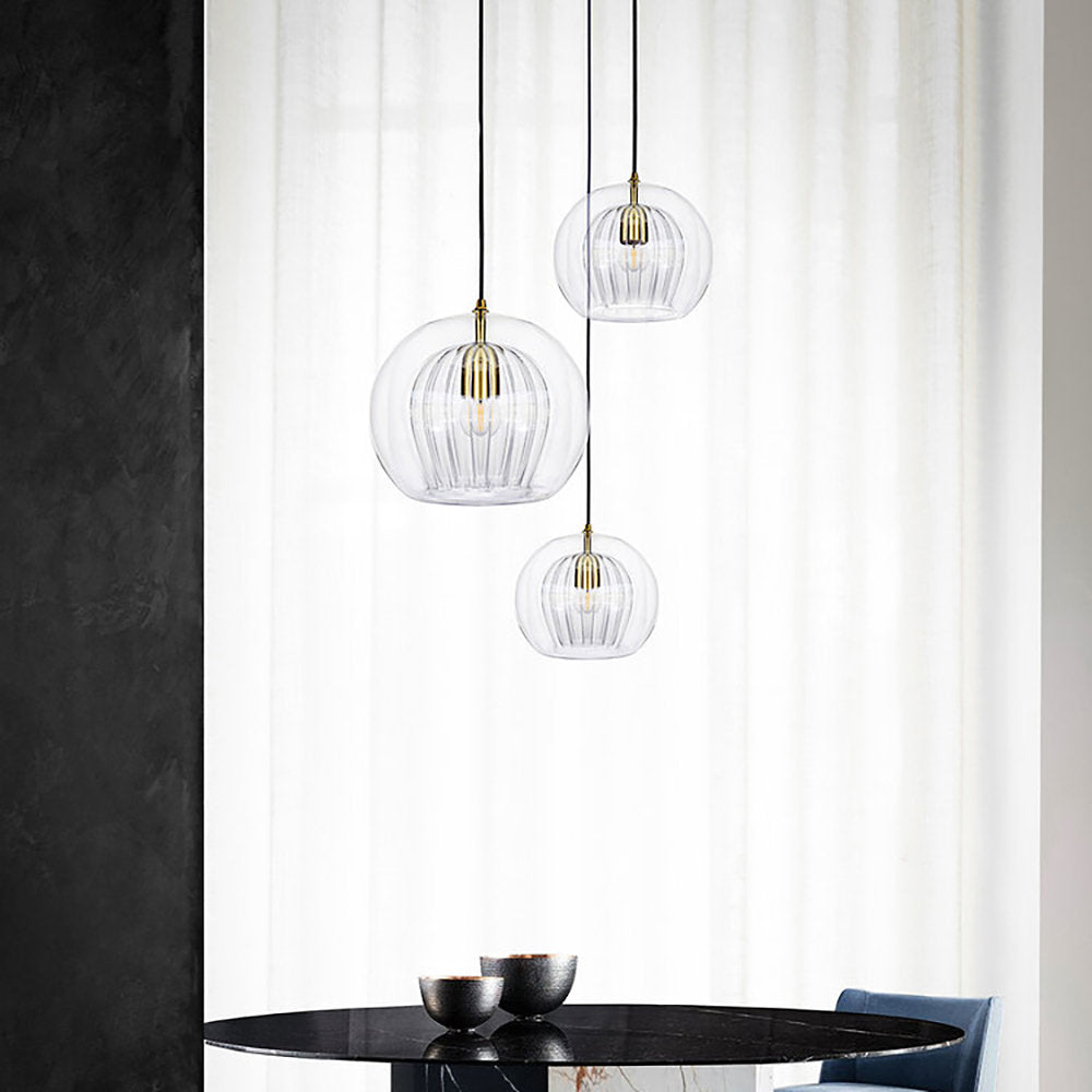 Pleated Crystal Multi-Light Pendant