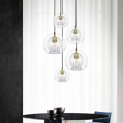 Pleated Crystal Multi-Light Pendant