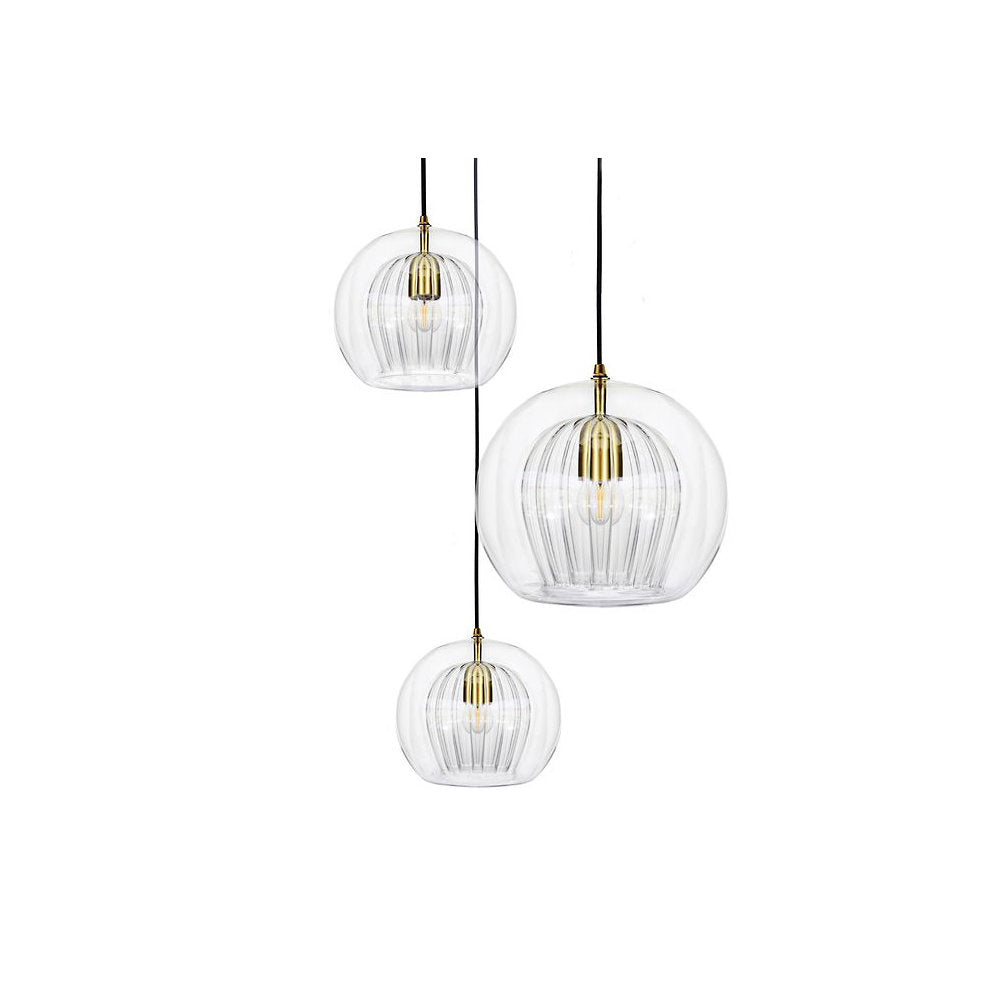 Pleated Crystal Multi-Light Pendant