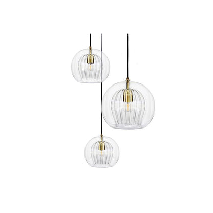 Pleated Crystal Multi-Light Pendant