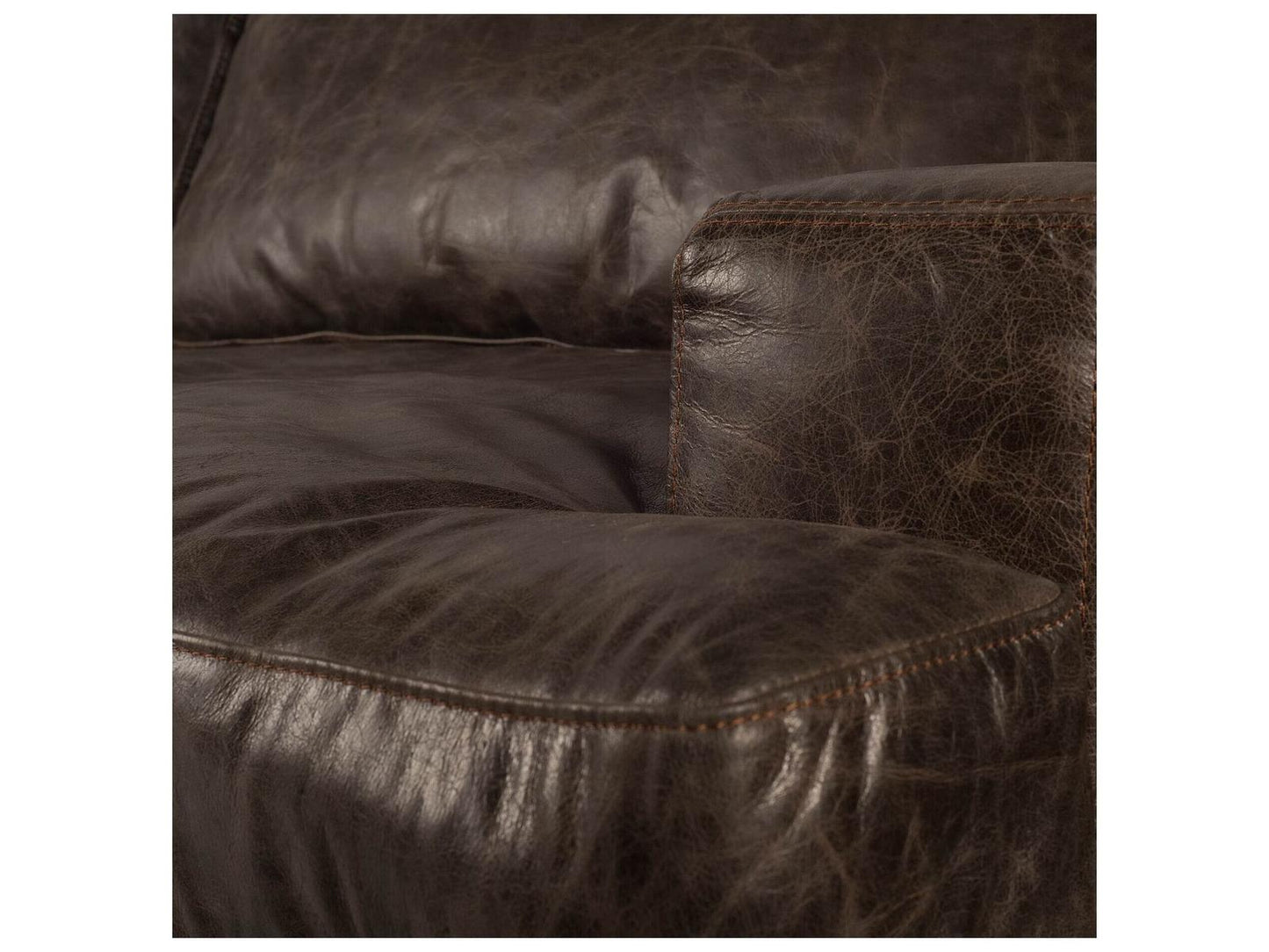 Mercana Colburne II 3-Seat Genuine Leather Sofa in Brown
