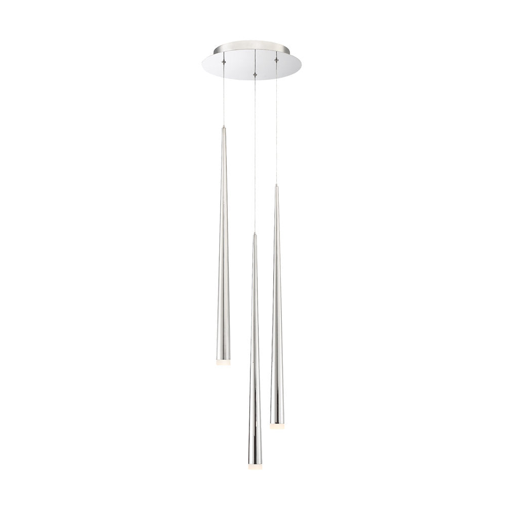 Cascade Etched Glass Round Multi-Light Pendant
