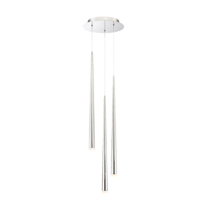 Cascade Etched Glass Round Multi-Light Pendant