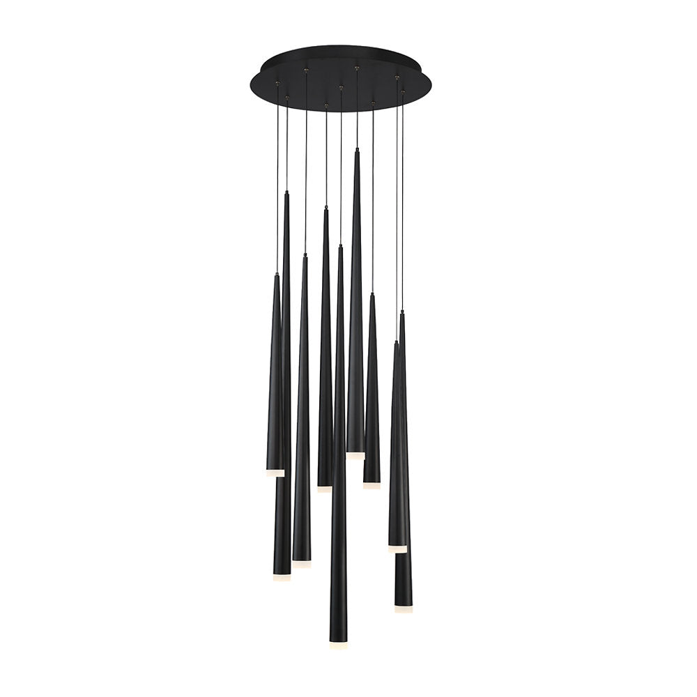 Cascade Etched Glass Round Multi-Light Pendant