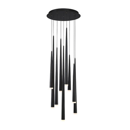 Cascade Etched Glass Round Multi-Light Pendant