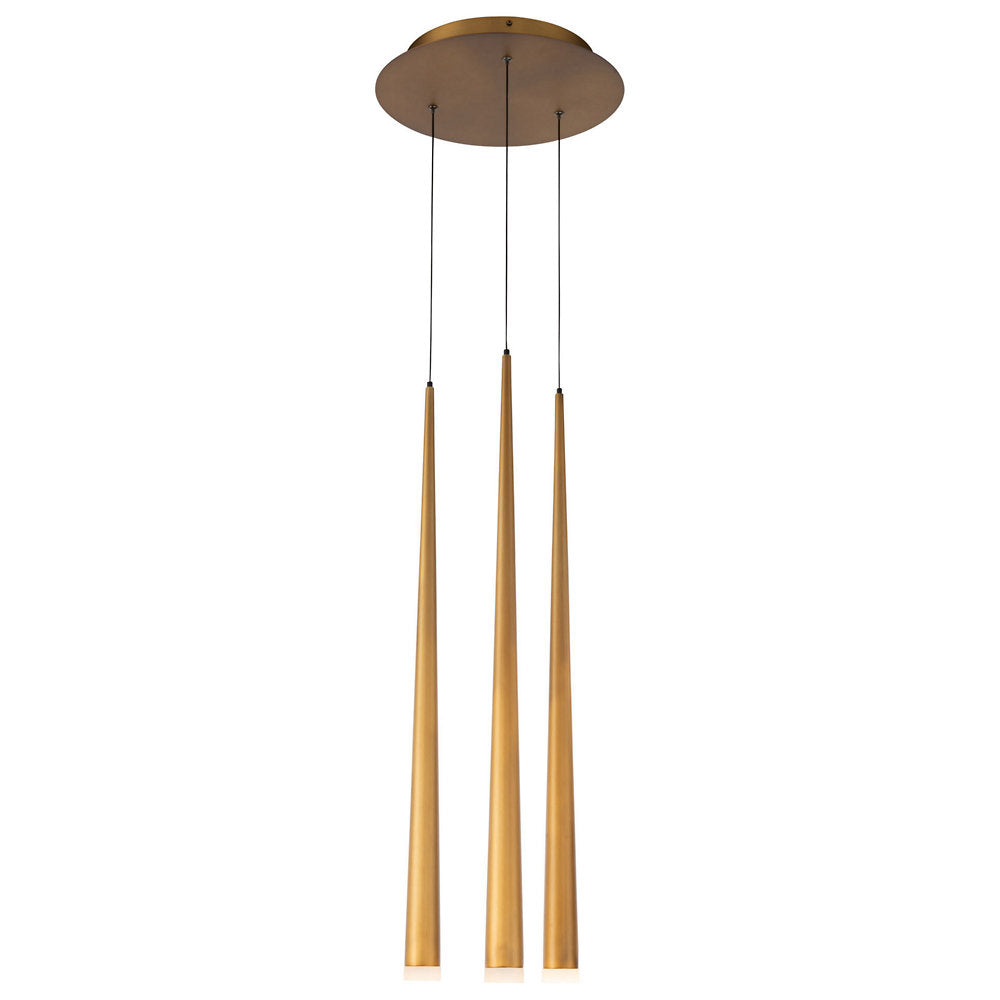 Cascade Etched Glass Round Multi-Light Pendant