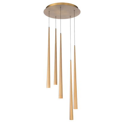 Cascade Etched Glass Round Multi-Light Pendant