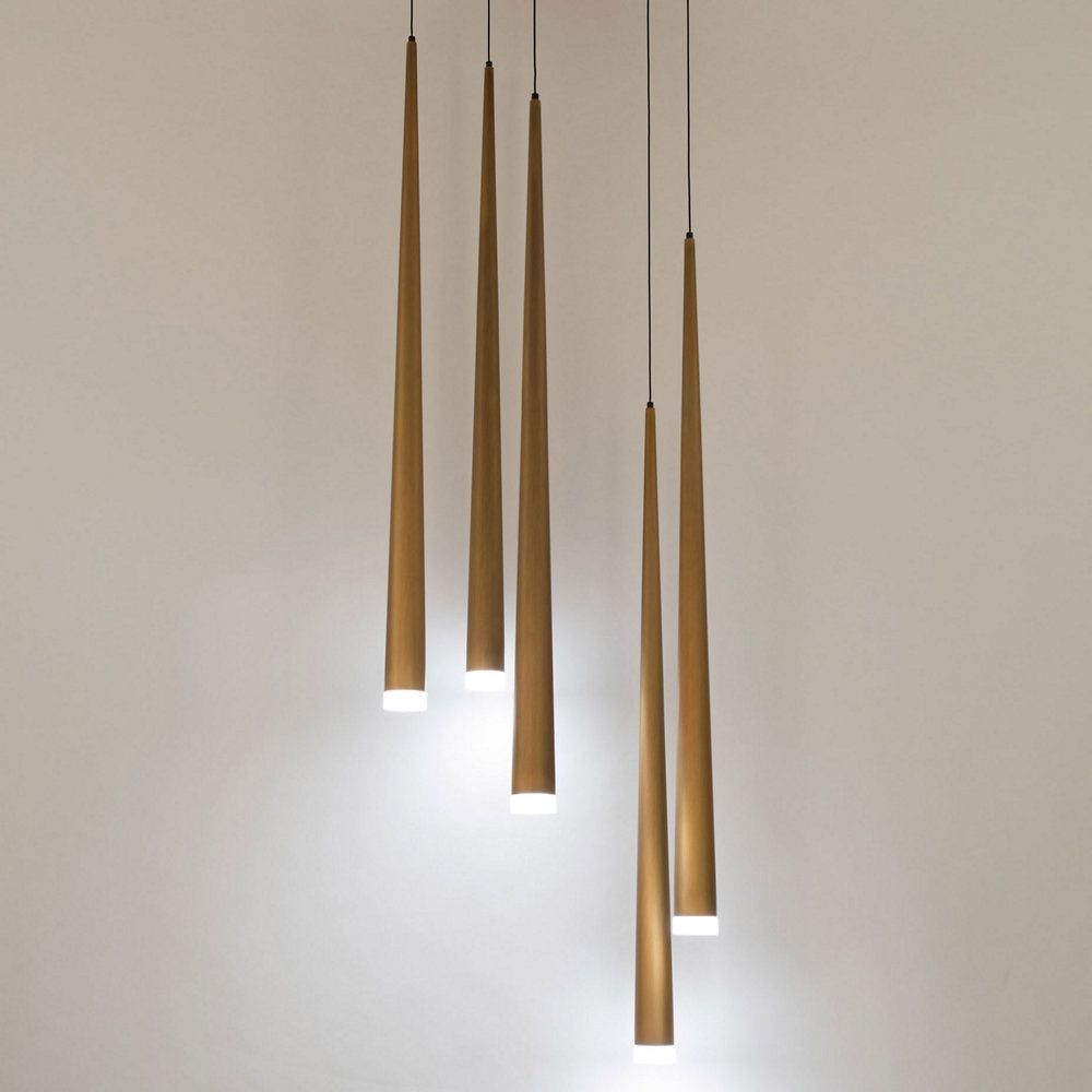 Cascade Etched Glass Round Multi-Light Pendant