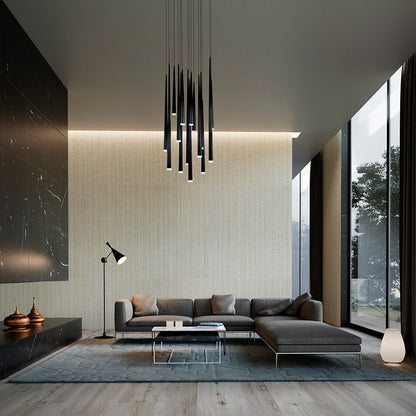 Cascade Etched Glass Round Multi-Light Pendant