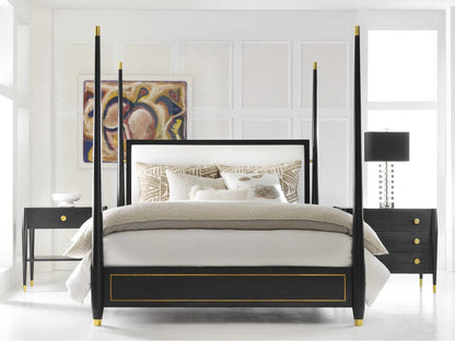 Concourde Black Wood King Four Poster Bedroom Set