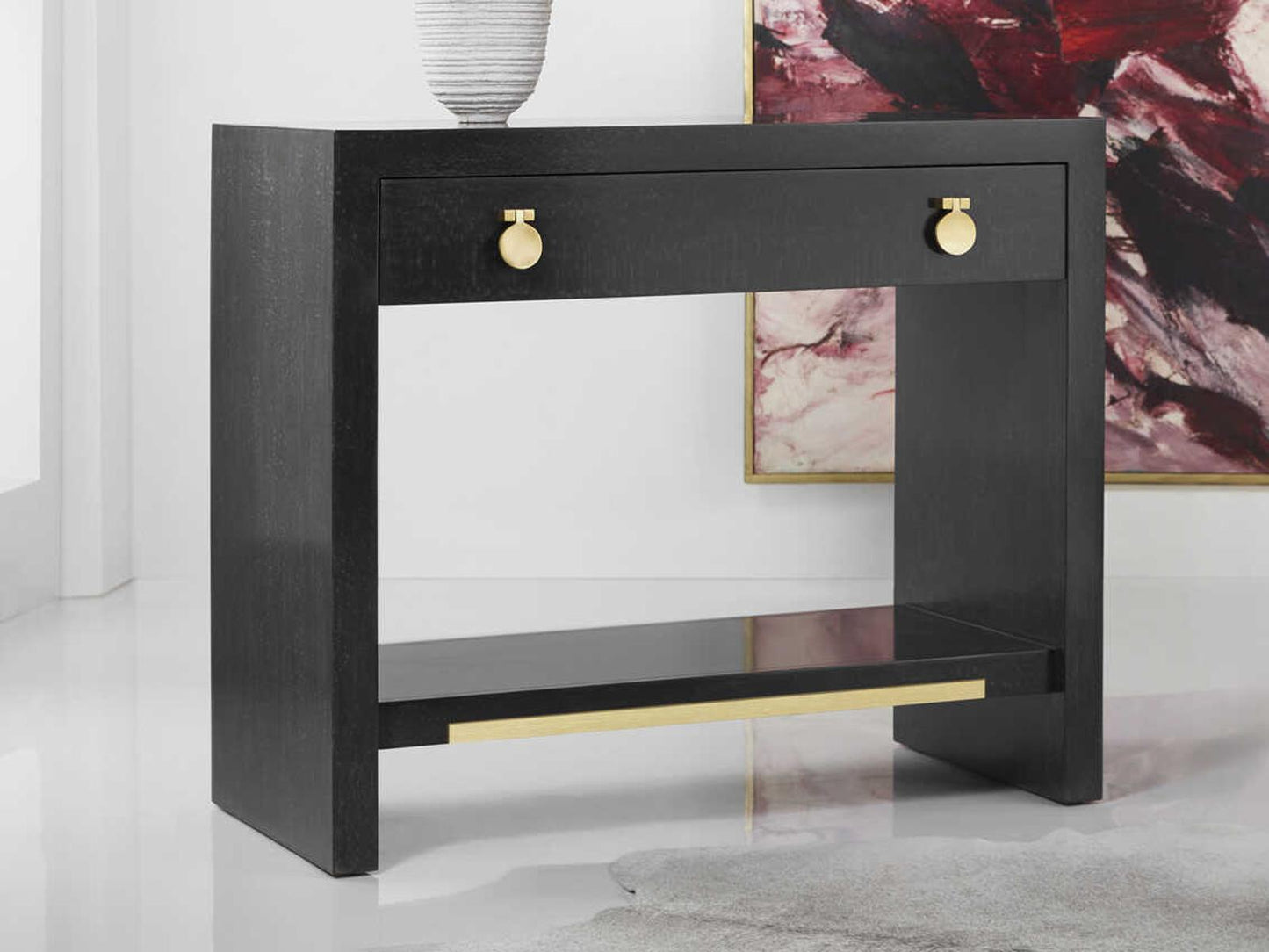 Mirage 1-Drawer Nightstand in Black Lacewood