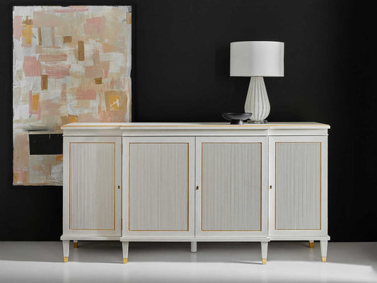 Swedish 76-Inch Sideboard with Gold Leaf Detailing