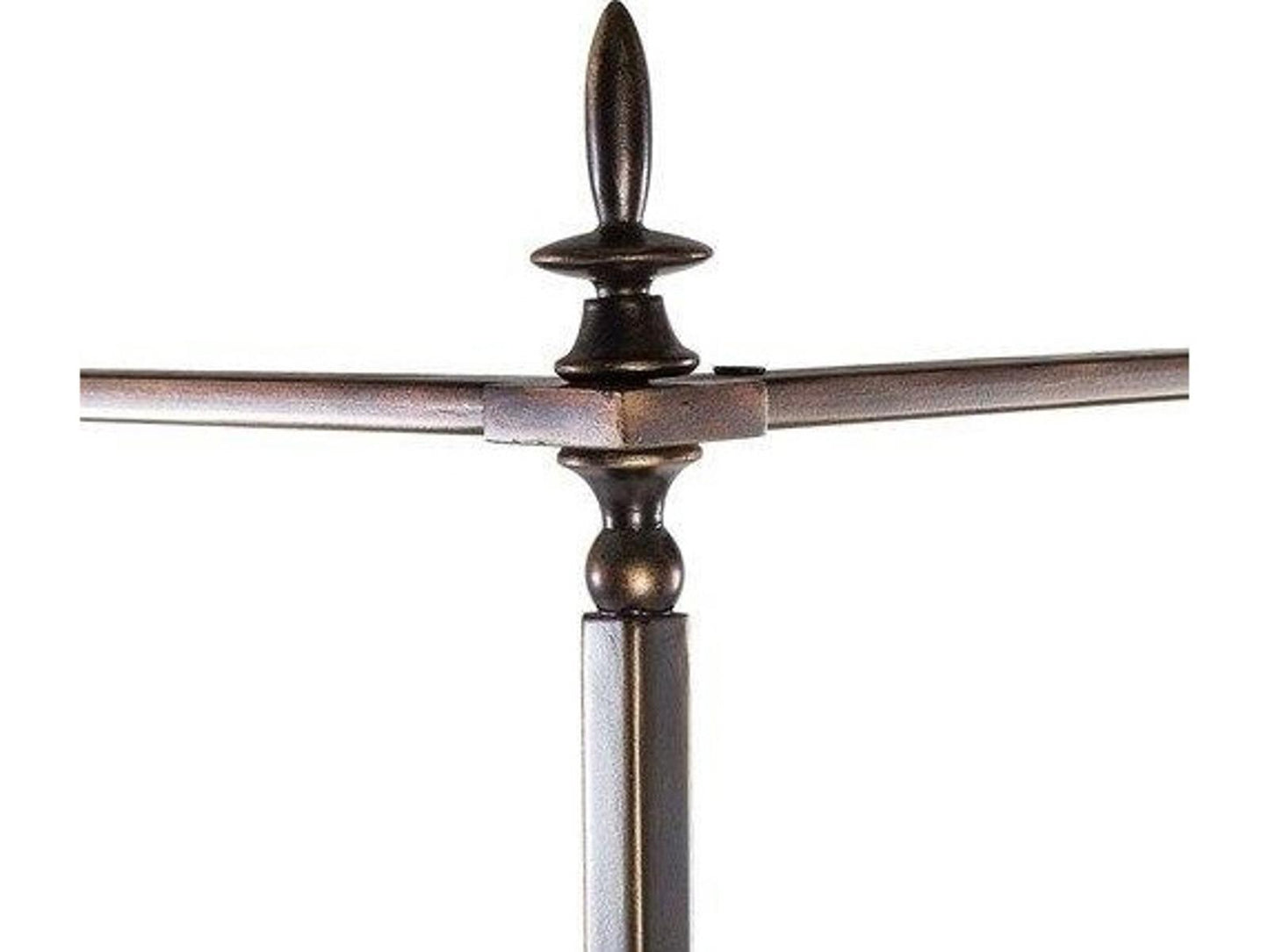 Bronze Metal King Canopy Bed with Linen Headboard