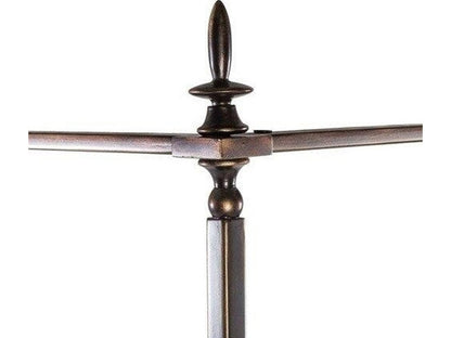 Bronze Metal King Canopy Bed with Linen Headboard