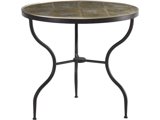 Round Glass End Table with Gold Leaf Eglimose Top