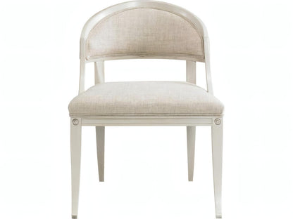 Inese Upholstered Armless Dining Side Chair with Exposed Wood Frame