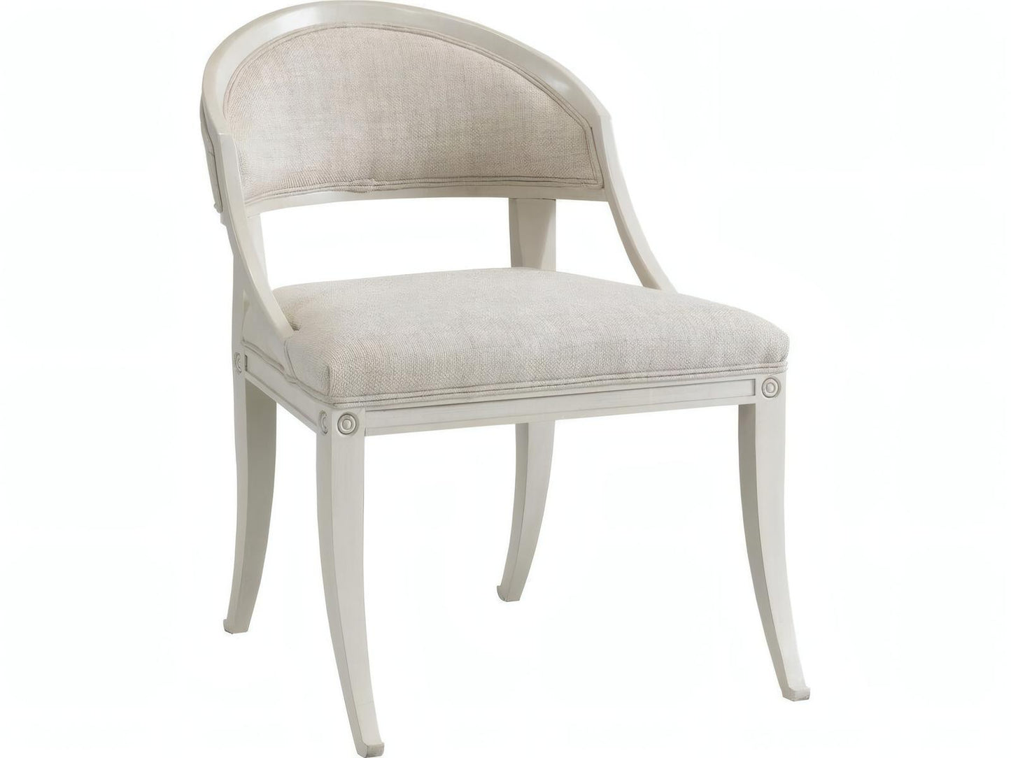 Inese Upholstered Armless Dining Side Chair in White Hardwood