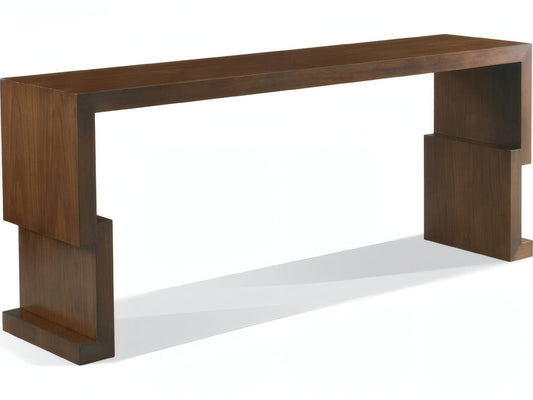 Kang Rectangular Wood Console Table in Maple and Walnut Veneers